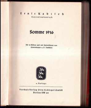Kabisch Ernst: Somme 1916