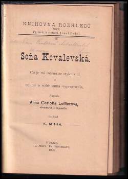 Anne Charlotte Leffler: Soňa Kovalevská