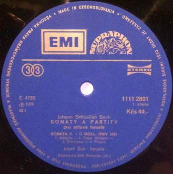 Johann Sebastian Bach: Sonáty A Partity Pro Sólové Housle