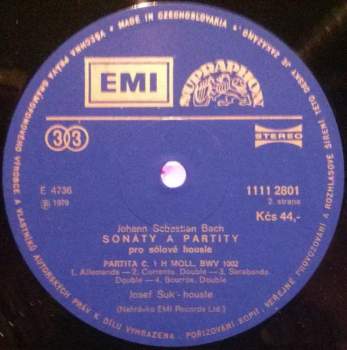 Johann Sebastian Bach: Sonáty A Partity Pro Sólové Housle