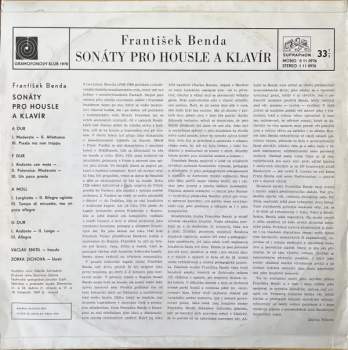 František Benda: Sonáty Pro Housle A Klavír