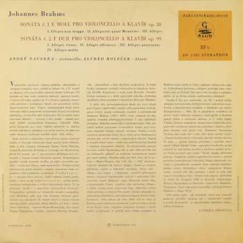 Johannes Brahms: Sonáty Pro Violoncello A Klavír Č. 1 E Moll, Op. 38 A Č. 2 F Dur, Op. 99 (BÍLÝ ŠTÍTEK)