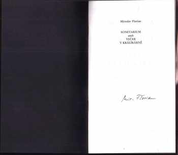 Miroslav Florian: Sonetarium aneb večer v králíkárně