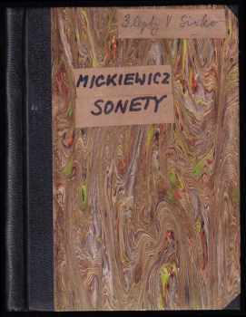 Sonety - Adam Mickiewicz (1957, Státní nakladatelství krásné literatury, hudby a umění) - ID: 229609