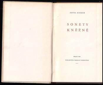 Pavel Eisner: Sonety kněžně