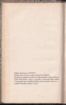 William Shakespeare: Sonety