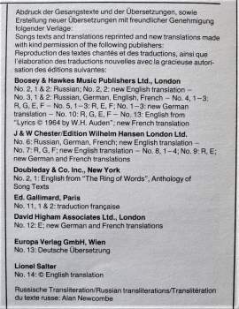 Igor Stravinsky: Songs
