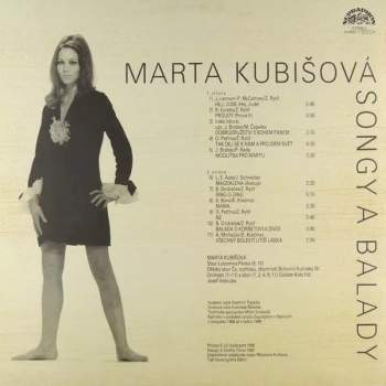 Marta Kubišová: Songy A Balady