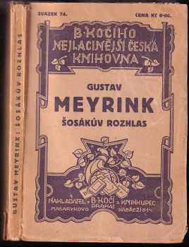 Šosákův rozhlas - Gustav Meyrink (1928, B. Kočí) - ID: 401729