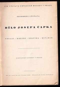 Josef Čapek: Souborná výstava Dílo Josefa Čapka