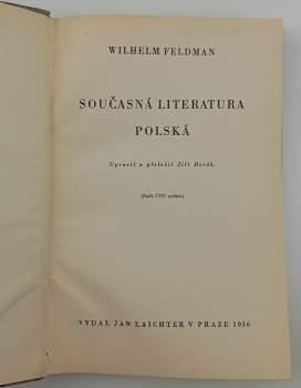 Wilhelm Feldman: Současná literatura polská