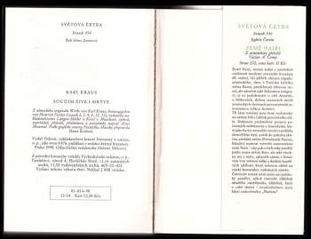 Karl Kraus: Soudím živé i mrtvé