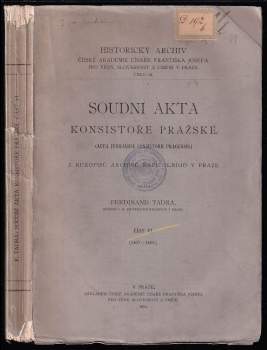 Soudní akta konsistoře Pražské