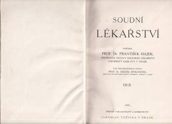 František Hájek: Soudní lékařství