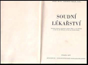 Jaromír Tesař: Soudní lékařství