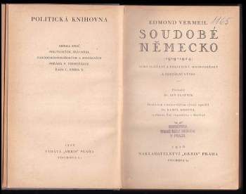 Edmond Vermeil: Soudobé Německo (1919-1924)