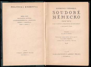 Edmond Vermeil: Soudobé Německo (1919-1924)
