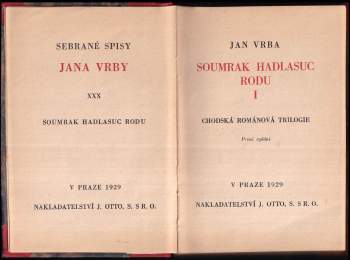 Jan Vrba: Soumrak Hadlasuc rodu - díly 1-3