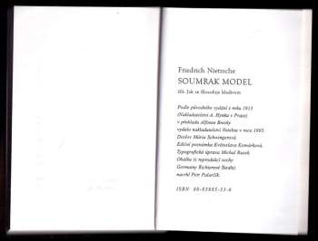 Friedrich Nietzsche: Soumrak model, čili, Jak se filosofuje kladivem