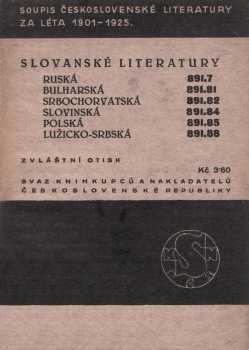 Soupis československé literatury za léta 1901-1925