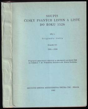 Soupis česky psaných listin a listů do roku 1526