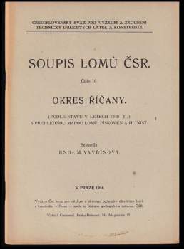 Soupis lomů ČSR