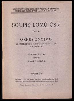 Adolf Polák: Soupis lomů ČSR