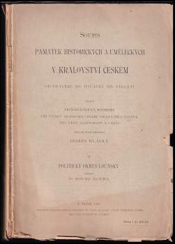 Bohumil Matějka: Soupis památek historických a uměleckých v království Českém od pravěku do počátku XIX. století
