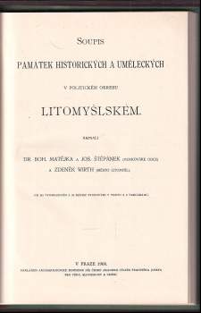 Zdeněk Wirth: Soupis památek historických a uměleckých v Království českém od pravěku do počátku XIX. století