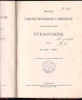 Josef Vítězslav Šimák: Soupis památek historických a uměleckých v království Českém od pravěku do počátku XIX. století