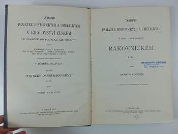 Antonín Cechner: Soupis památek historických a uměleckých v království Českém od pravěku do polovice XIX. století