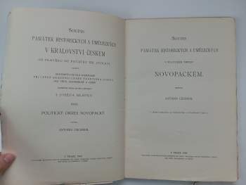 Antonín Cechner: Soupis památek historických a uměleckých v politickém okresu novopatském