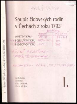 Soupis židovských rodin v Čechách z roku 1793