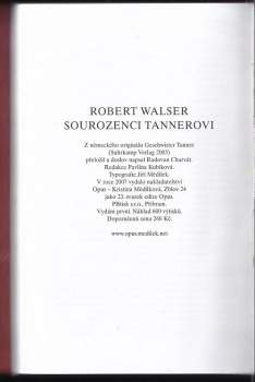Robert Walser: Sourozenci Tannerovi