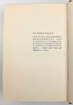 Karel Engliš: Soustava národního hospodářství