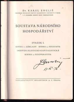 Karel Engliš: Soustava národního hospodářství