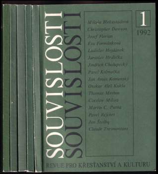 Souvislosti - revue pro křesťanskou kulturu- 3. ročník- 1992 (čísla 1-5, chybí 6. díl)