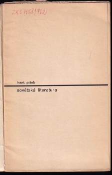 František Píšek: Sovětská literatura