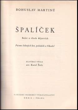 Bohuslav Martinů: Špalíček