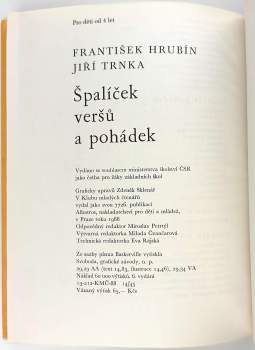 František Hrubín: Špalíček veršů a pohádek