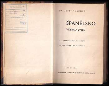 Josef Müldner: Španělsko včera a dnes