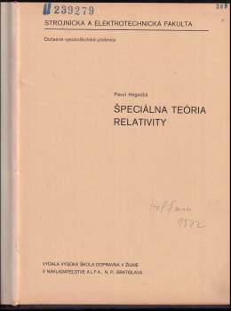 Pavol Hegedüš: Špeciálna teória relativity
