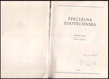 Bora Čumlivský: Špeciálna zootechnika