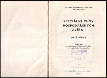 Václav Kálal: Speciální chov hospodářských zvířat