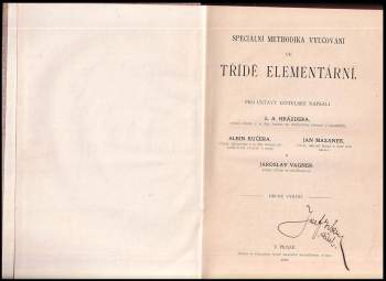 Jaroslav Vágner: Speciální methodika vyučování ve třídě elementární
