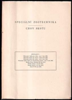 František Bílek: Speciální zootechnika