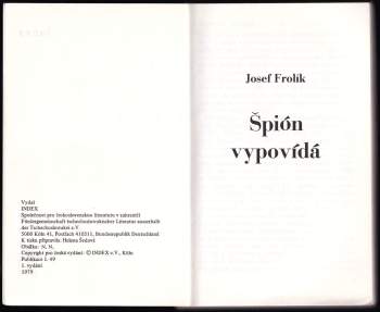 Josef Frolík: Špión vypovídá