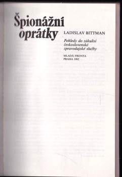 Špionážní oprátky : pohledy do zákulisí československé zpravodajské služby
