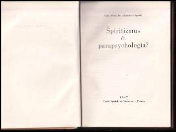 Alexander Spesz: Špiritizmus či parapsychologia?