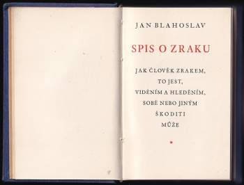 Jan Blahoslav: Spis o zraku